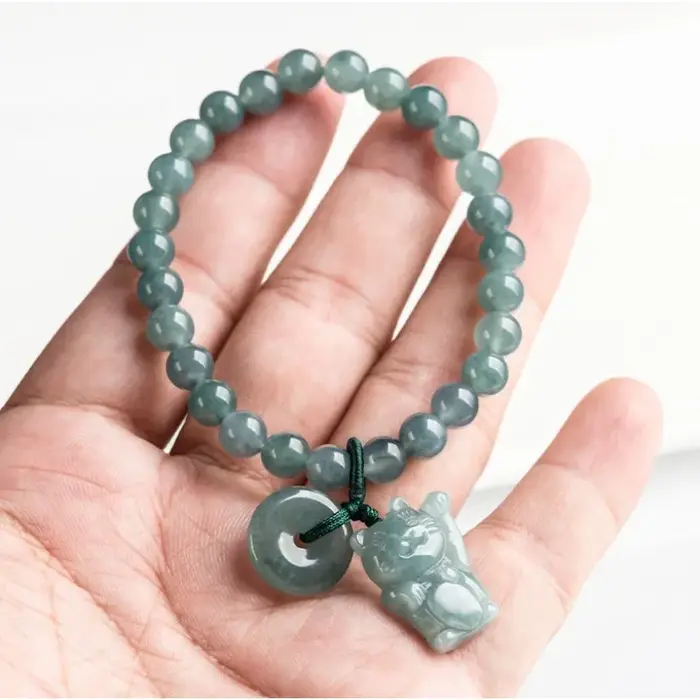 Bracelet en Jade naturel de qualité A, Bracelet Rose, tissé à la main, en Jade glacé, bijoux pour Co