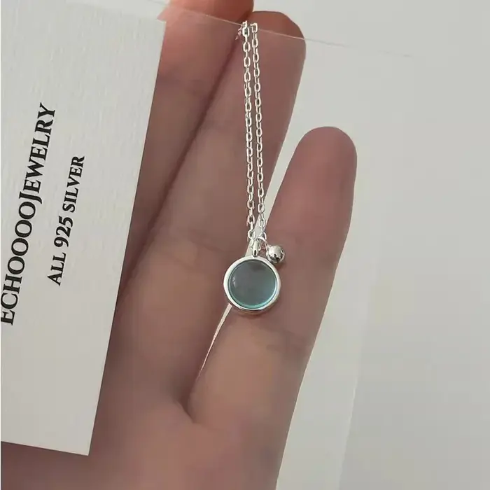 XIYANIKE été bleu cristal pendentif collier pour femmes fille de luxe mode nouveaux bijoux dame cade