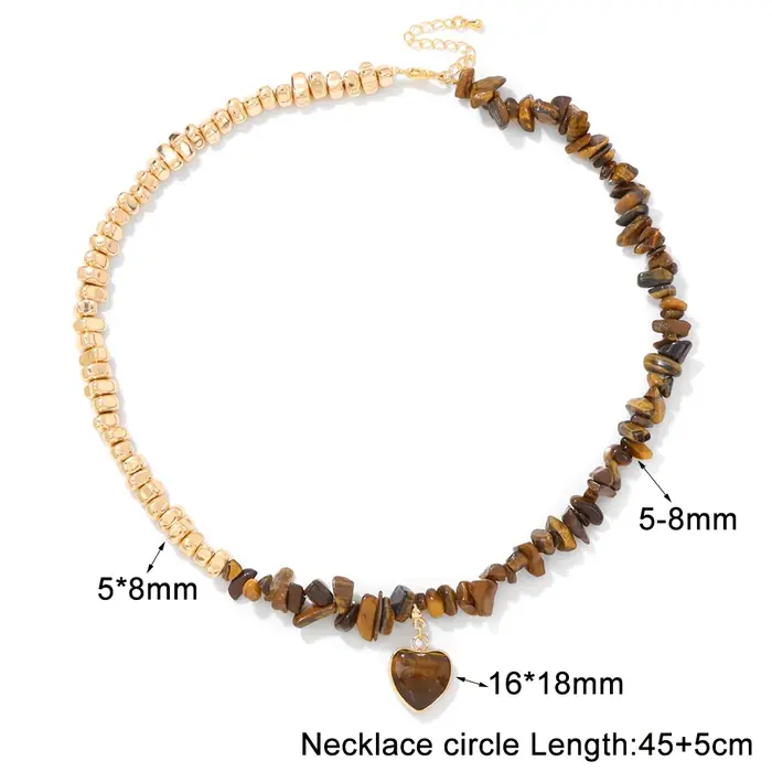 Hématite gravier pierre naturelle puces perles Neclace mode coeur forme pendentif collier bijoux pou