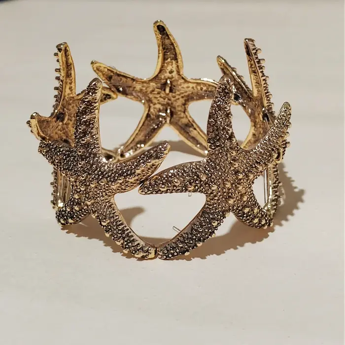 Bracelet et Bracelet étoile de mer élastiques dorés