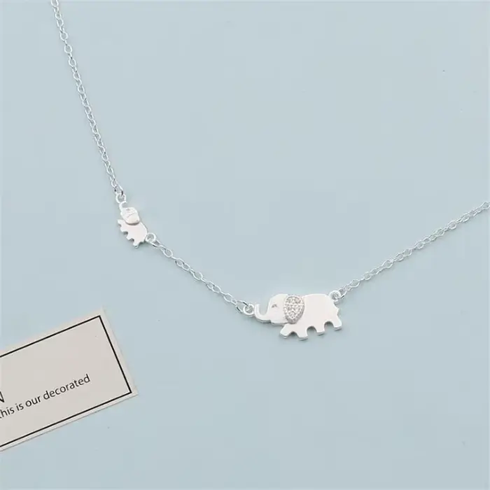 Style européen bijoux de mode nouveau petit éléphant 925 en argent Sterling mignon Animal cristal cl