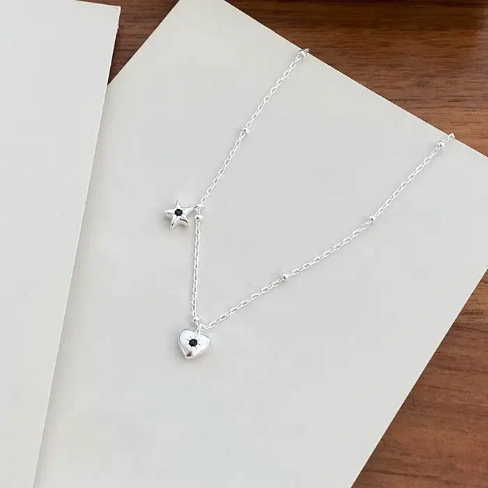 Collier pendentif en argent Sterling 925 pour femmes, bijoux d'amour, Simple et élégant, chaîne de c