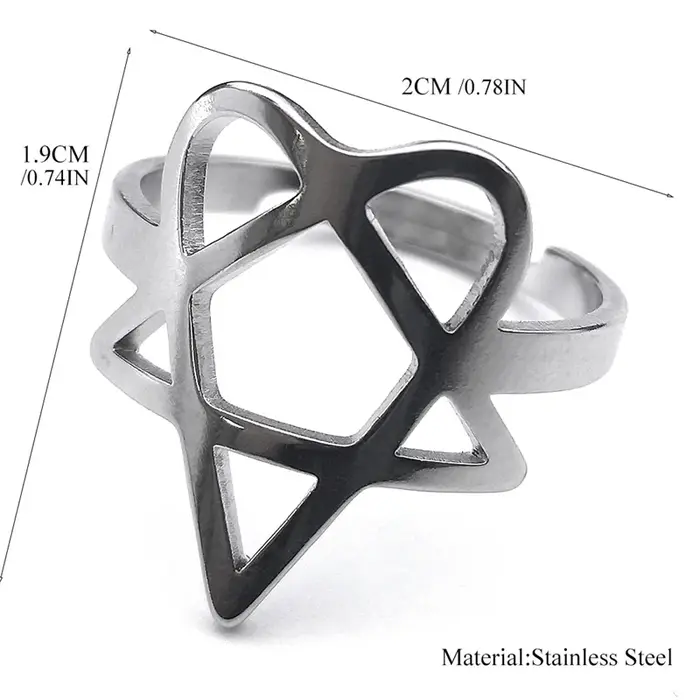 Rock Music Him Heartagram – bagues pour hommes et femmes