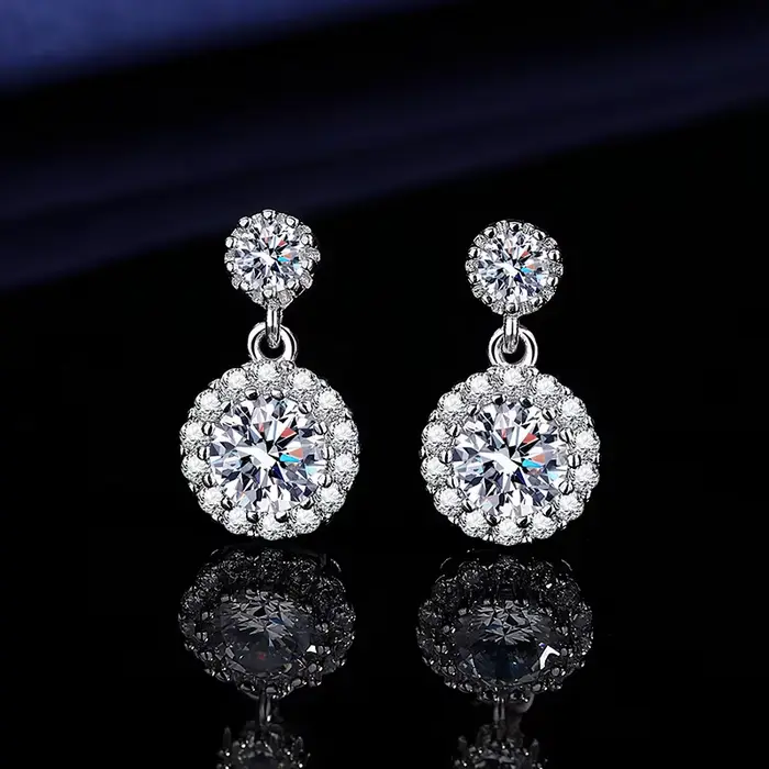 Boucles d'oreilles en argent sterling 925, bijoux classiques exquis pour femmes, bijoux de mariage, 