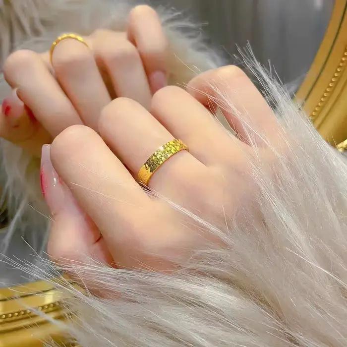 Bague en or véritable 18 carats brillant pour femme