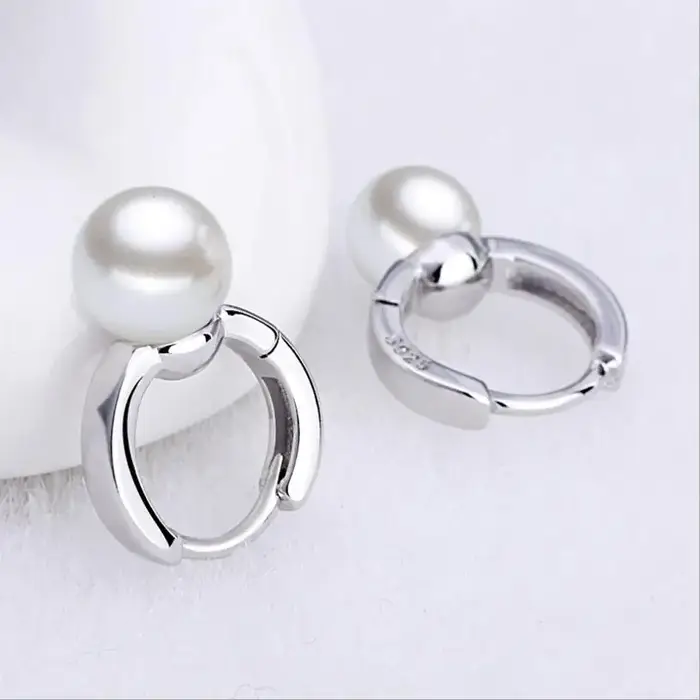 Nouvelle marque de mode 925 en argent Sterling vraie perle boucles d'oreilles de luxe pour les femmes brincos aretes créole S-E171