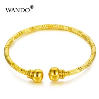 Petits bracelets et joncs dorés pour bébés/filles/garçons, bracelet à breloques, petite cloche/coeur