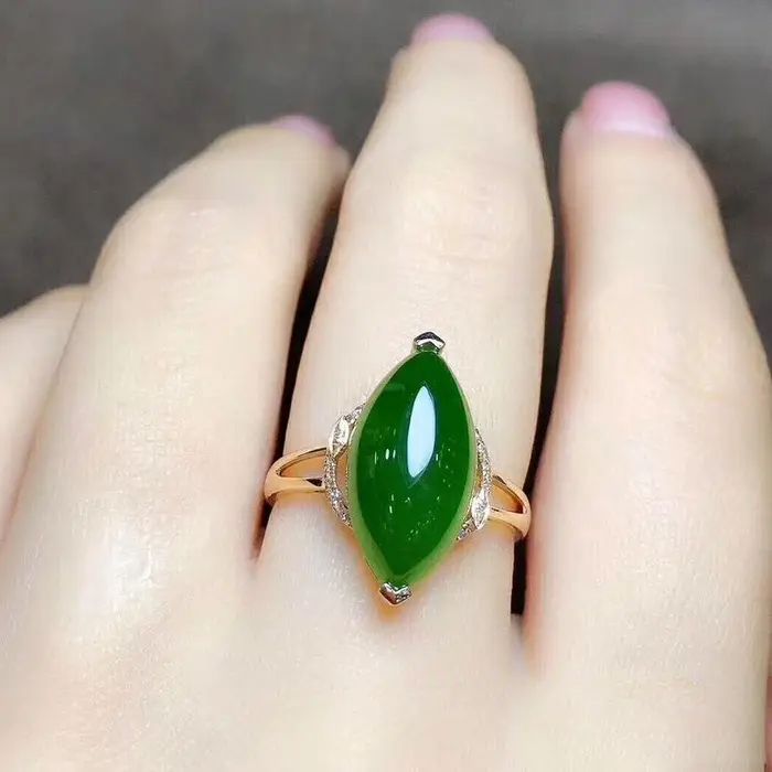 Bague en Jade vert pour femmes, amulette en argent 925, cadeaux naturels, calcédoine, Zircon, bijoux