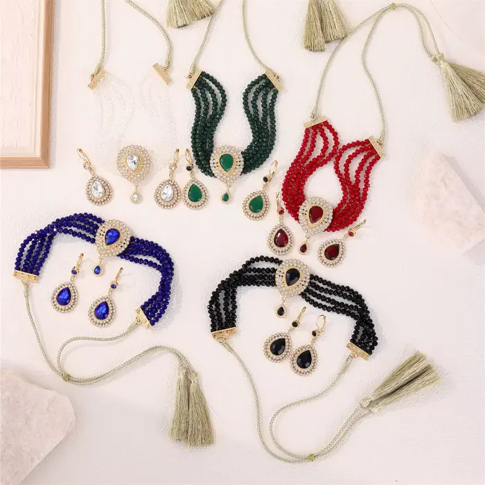 Ensemble de bijoux à la mode pour femmes marocaines – Accessoires traditionnels luxueux pour les fêtes de mariage et les cadeaux de vacances