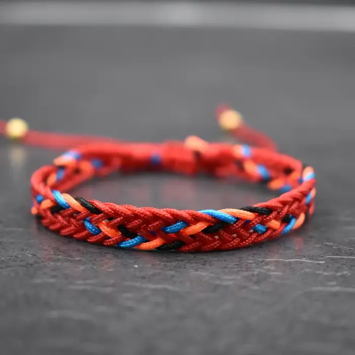 Bracelets d'amitié tressés en forme de bohémien coloré, tissage ethnique multicolore texturé, réglab