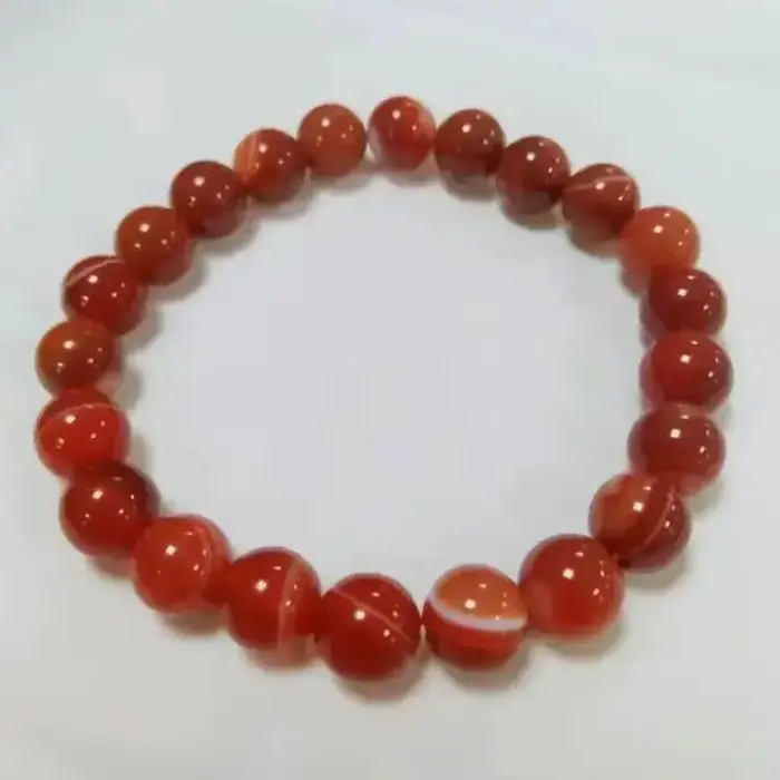 Bracelet en perles à bandes rouges fait main, ethnique, bohème, unisexe, réglable, cadeau