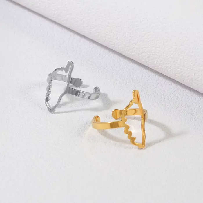Bague stylisée Corse pour femme, en acier inoxydable, bijoux ethniques La Corse France Corse, 1 pièce # 544062