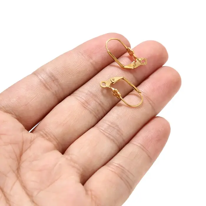 Boucles d'oreilles en acier inoxydable doré 17x8mm