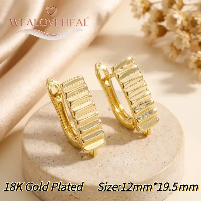 6 Styles de Supports de Boucles d'Oreilles de Luxe à Leverback, en Laiton Plaqué Or 18K, avec Pavé d