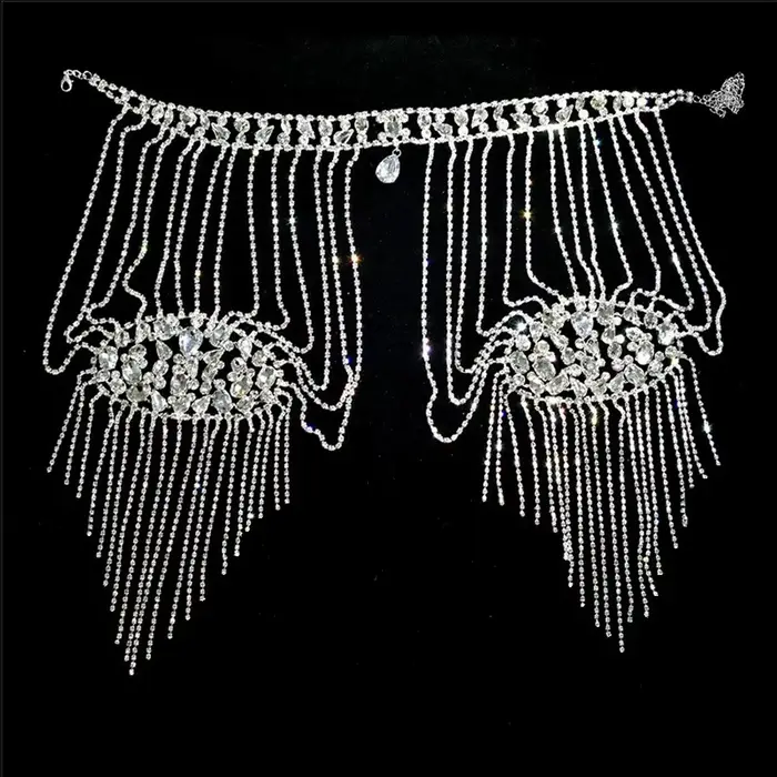 Collier d'épaule en strass au design luxueux, élégant, à franges multicouches, facile à porter, styl