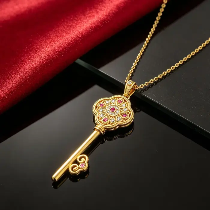 Collier classique en or 18 carats avec fleur et diamants bijou élégant cadeau femme occasions spéciales
