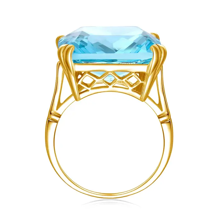 Bague en argent sterling 925 sertie d'aigue-marine bleue pour femmes occasions spéciales et cadeaux de fête des mères
