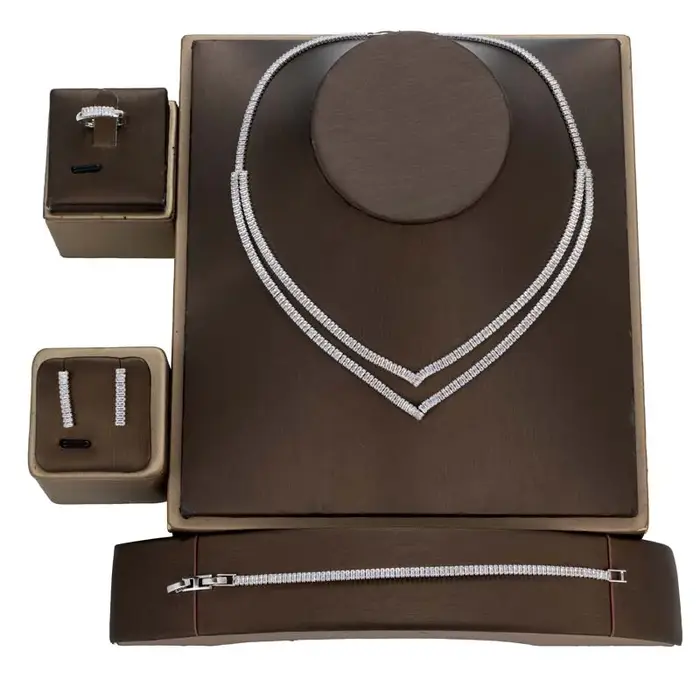 HADIYANA-Ensemble de bijoux de luxe en or, magnifique, cubique, contre-indiqué, design de luxe, coll