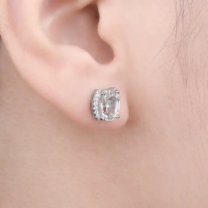 JewelpopPalace-Boucles d'Oreilles promenales Vertes en Argent Sterling 925 pour Femme, Bijou Fin en Pierres Précieuses de Déclaration