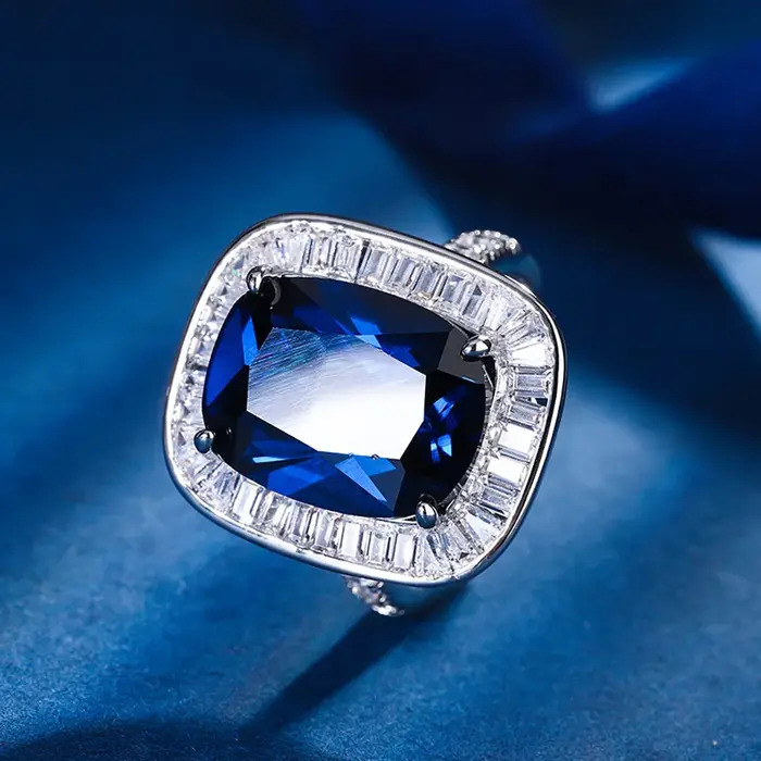 Bague en saphir rubis émeraude serties de diamants de haute qualité pour femmes occasions spéciales alliance de mariage partie fête