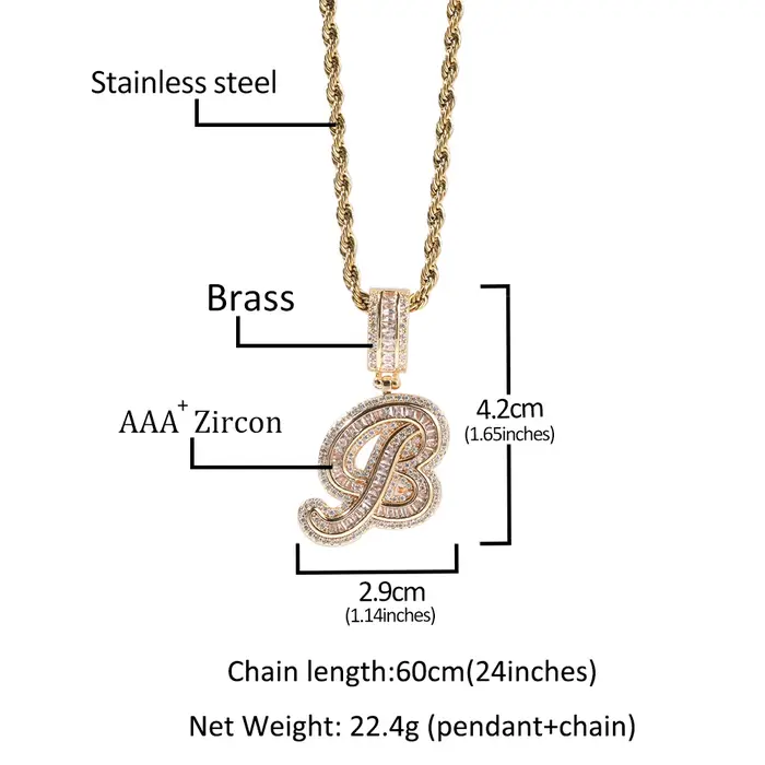UWIN – collier avec pendentif en lettres initiales