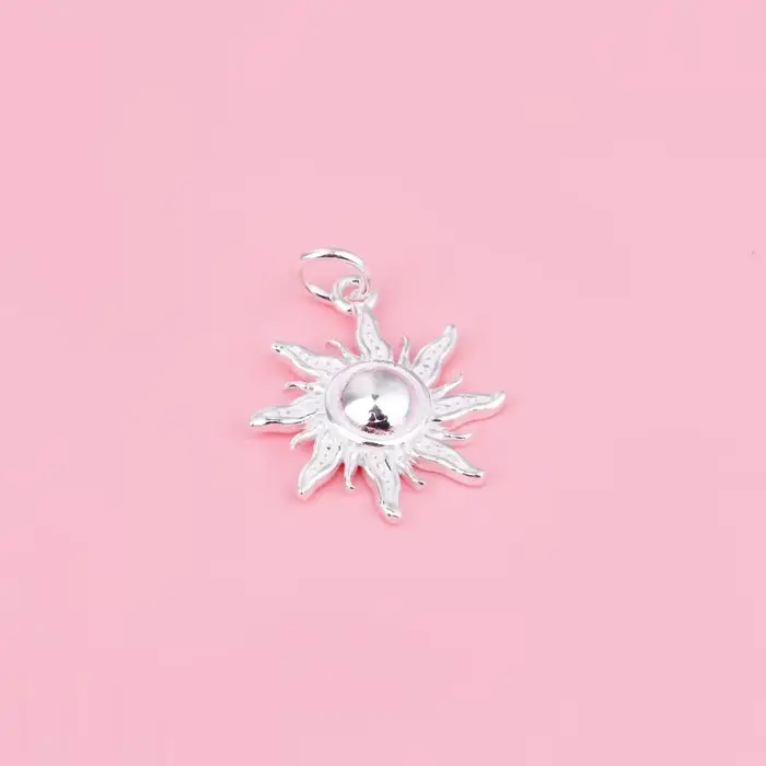 Pendentif Soleil en Argent Sterling S925, Clip, Bracelet, Collier, Accessoires de Bricolage, Matérie