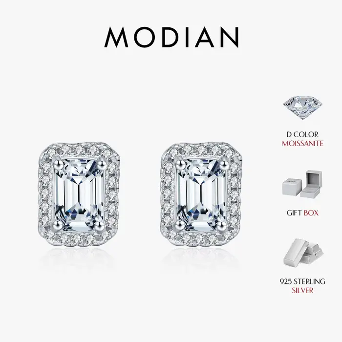 MODIAN – boucles d'oreilles en Moissanite