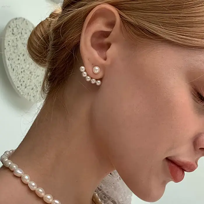 Nouvelles boucles d'oreilles clous imitation perle pour femme