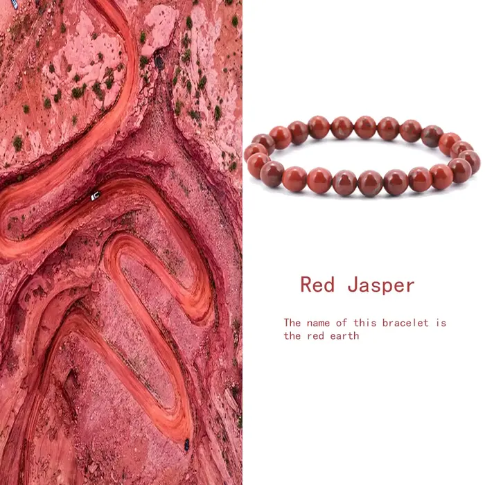 Pierre naturelle 4A jaspe rouge prière Bracelets de perles femmes hommes chapelet