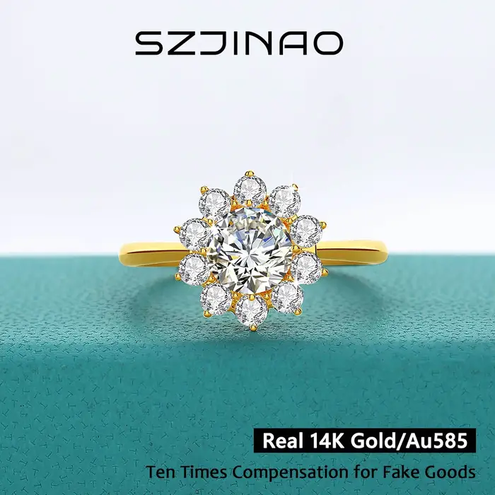 Bague princesse Diana Moissanite pour femme