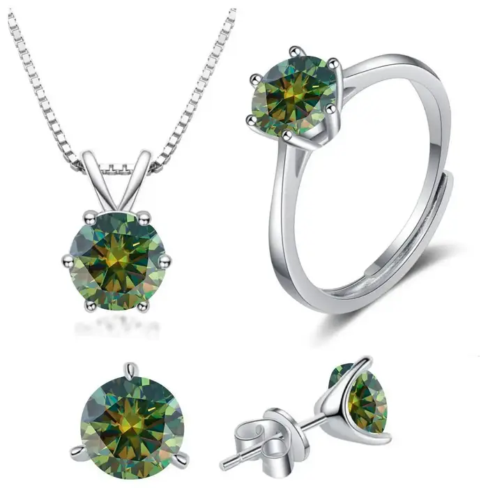 JoiasHome – ensemble de bijoux en Moissanite VVS1 4CT, pendentif en argent Sterling 925, collier, ba
