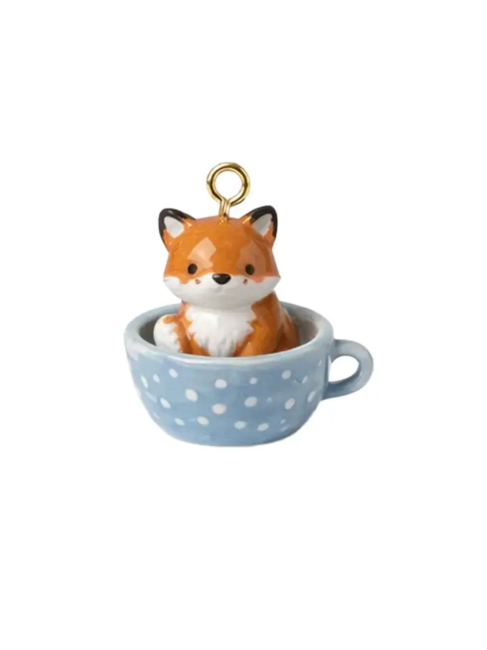 Accessoires de bijoux DIY : Pendentifs animaux de dessin animé (renard, lapin) mignons pour colliers