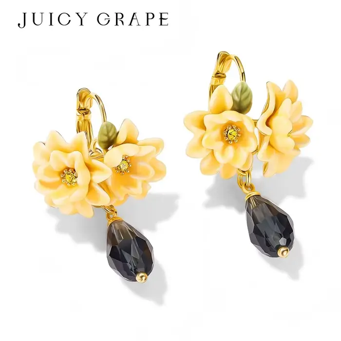 Parure de bijoux Juicy Grape en émail jaune gardénia