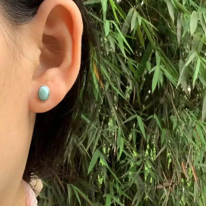 Boucles d'oreilles en argent Sterling 925 Larimar naturel pour femmes élégantes occasions festives unique et apaisant