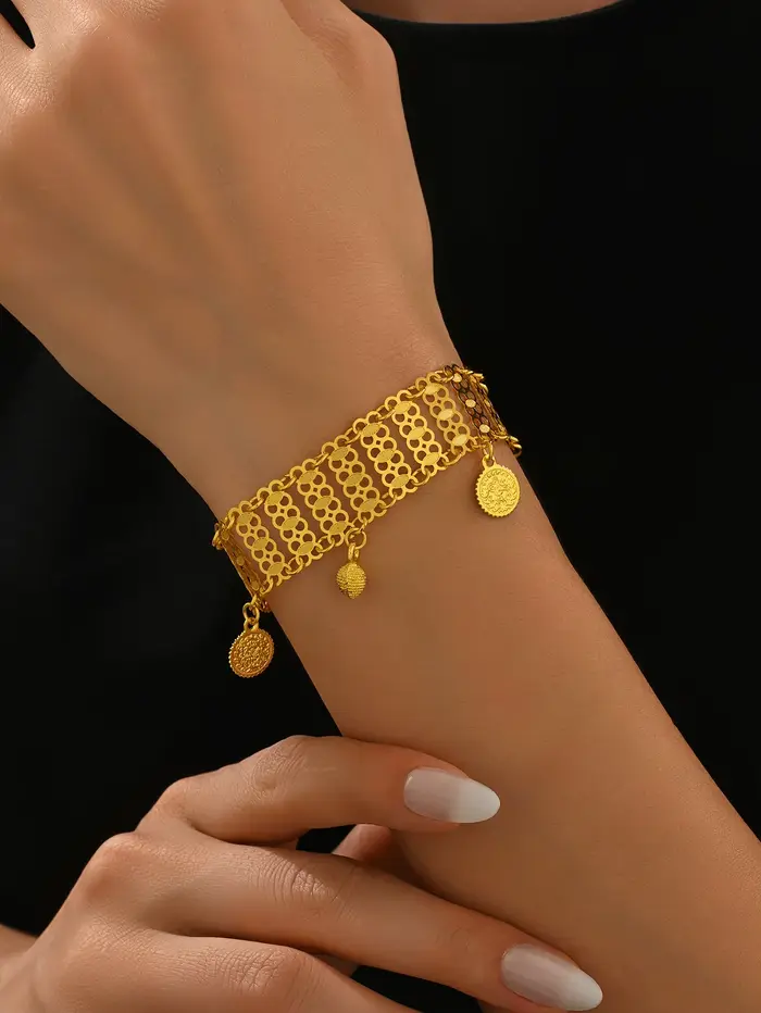 Bracelet à pampilles fabriqué à la main en métal pour l'industrie lourde, Style cour de luxe arabe, 