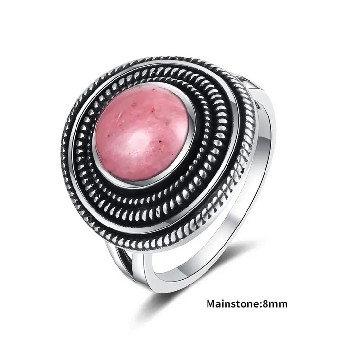Bagues en Rhodochrosite naturelle pour femmes, bijoux en argent S925, cadeaux, bague de mariage Fine