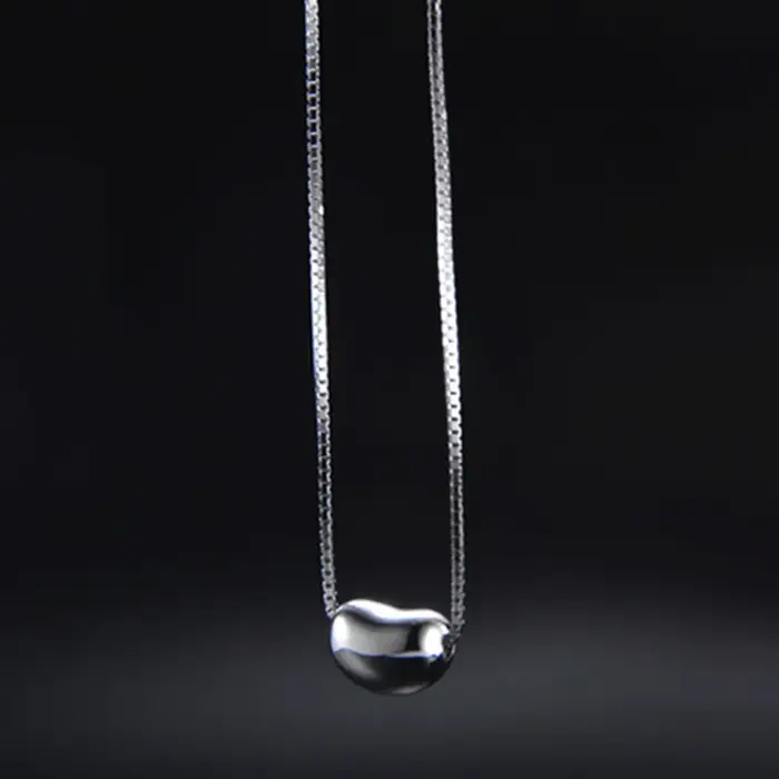 Pendentif haricot en argent Sterling 925
