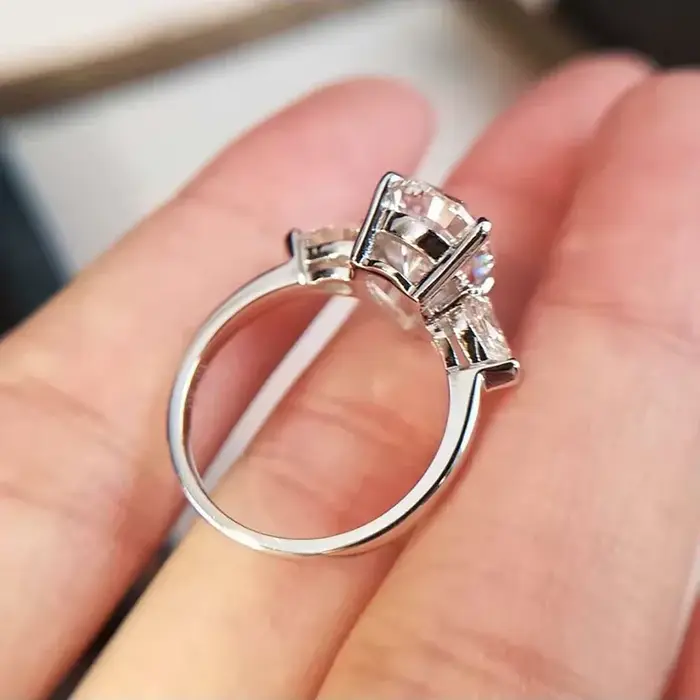 Bagues de fiançailles en diamant Moissanite pour femmes, coupe poire, 1/2/3/6Carat, en argent Sterling 925, 3 pierres en forme de goutte d'eau, bague de mariage
