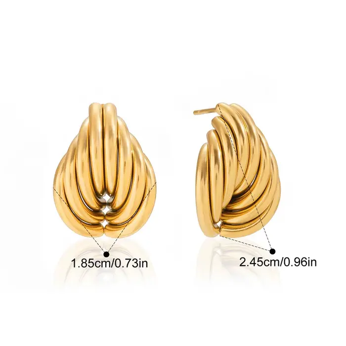 Yori – boucles d'oreilles irrégulières multicouches enveloppées de ligne
