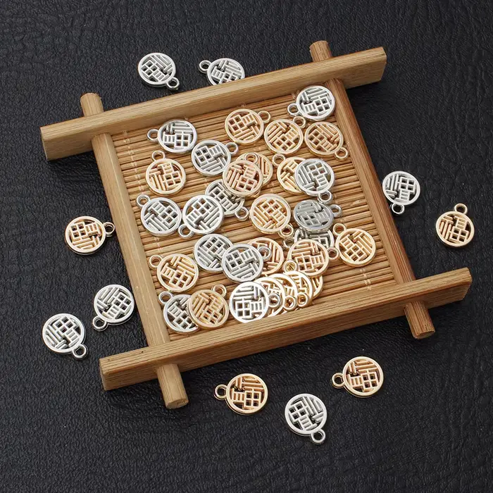 Breloques CCB porte-bonheur, 100 pièces, pendentifs Fu chinois pour bricolage, Bracelet, boucles d'oreilles, collier, fabrication de bijoux porte-bonheur, matériaux faits à la main
