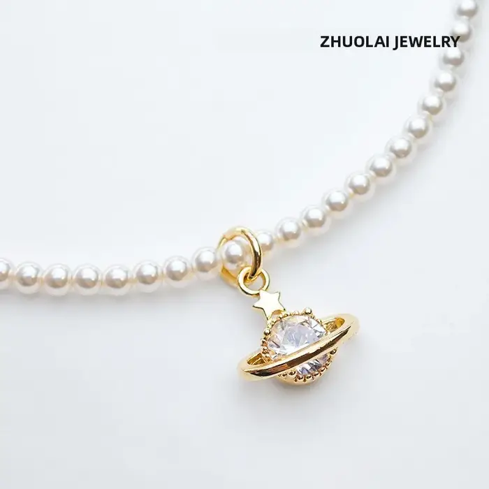 Collier Pendentif Perle Femme Luxe Minimaliste Qualité Chaîne Clavicule Haut de Gamme Simple