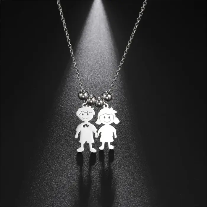 Collier en acier inoxydable pour garçons et filles
