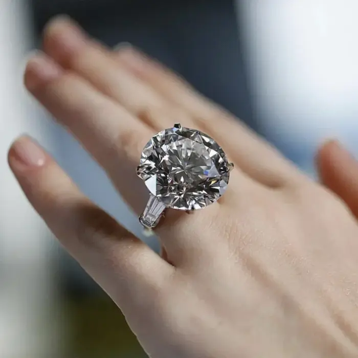 Bague Solitaire en diamant de laboratoire, coupe ronde, 6ct, en argent Sterling 925, bague de fiança