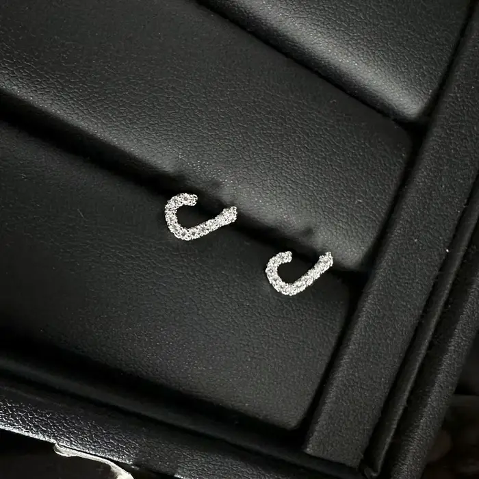 Boucles d'oreilles avec lettres d'amour arabes pour femmes, plaqué argent, en Zircon AAA, bijoux est