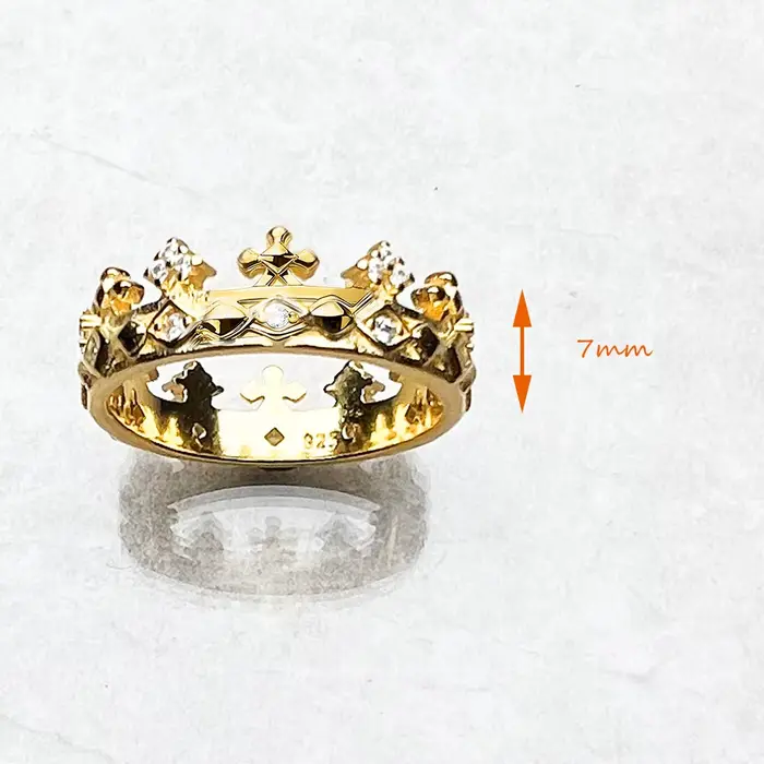 Bague couronne or Style européen