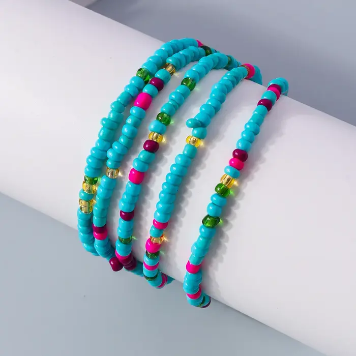 Bracelet multilayé à perles colorées résine bohème romantique pour femmes occasions spéciales cadeaux quotidiennes festives