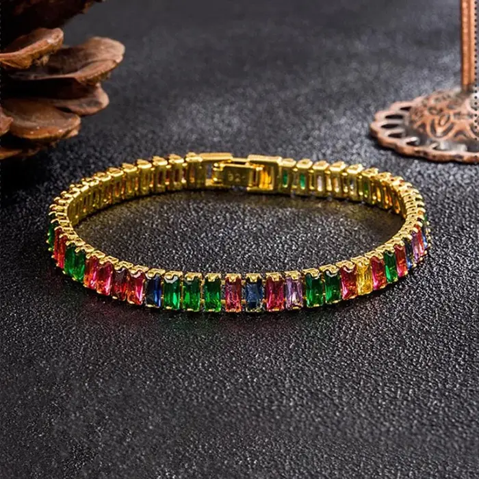 Bracelet en argent Sterling S925 pour femmes, bijoux de luxe légers en zircone colorée, breloque, ca