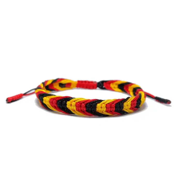 Bracelet en corde tressée fait main aux couleurs du drapeau national, réglable, pour femmes et hommes, cadeau ethnique