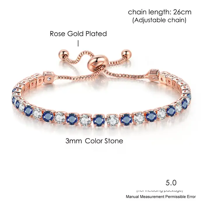 Bracelets de Tennis multicolores réglables pour femmes, bijoux de mariage arc-en-ciel, breloque en Z