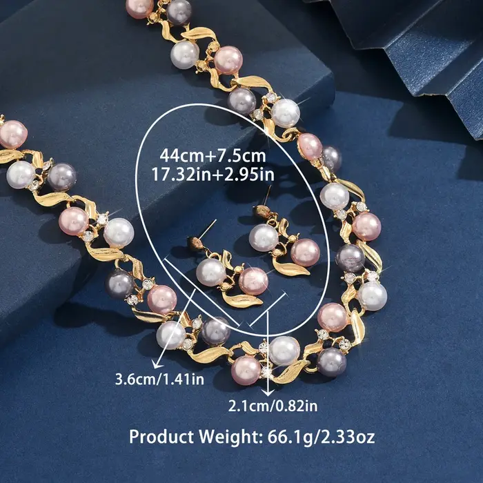 Ensemble de bijoux en cristal doré et alliage de zinc pour femmes, style moderne, parure de collier et boucles d'oreilles, pour mariage, fête et voyages